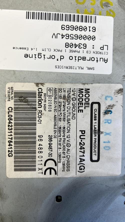 Autoradio d'origine CITROEN C3 1 PHASE 1 Essence image 2