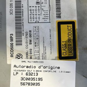 Autoradio d'origine VOLKSWAGEN GOLF 5 BREAK Diesel image 1