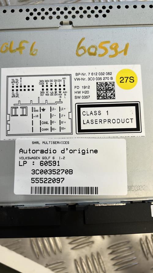 Autoradio d'origine VOLKSWAGEN GOLF 6 Diesel image 2