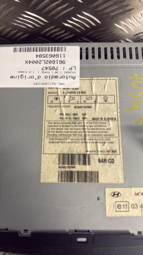 Autoradio d'origine HYUNDAI I 30 1 PHASE 1 Diesel - Image 3