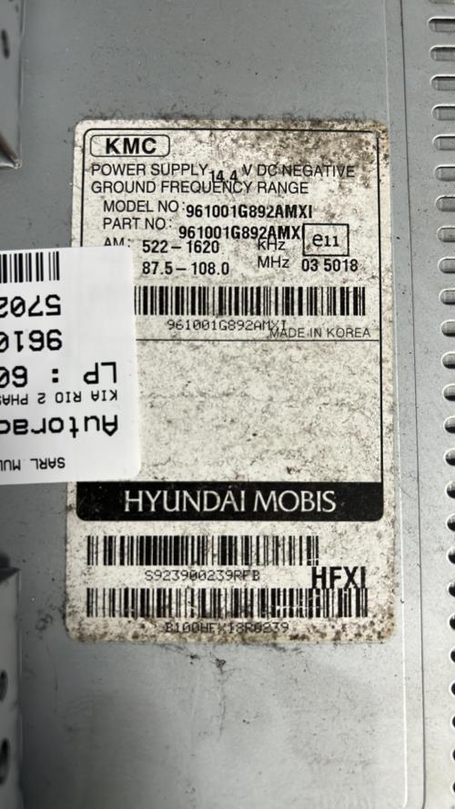 Autoradio d'origine KIA RIO 2 PHASE 2 Diesel - Image 2