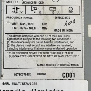Autoradio d'origine HYUNDAI I 20 2 PHASE 1 Essence - Image 1