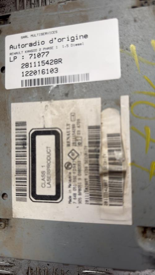 Autoradio d'origine RENAULT KANGOO 2 PHASE 1 Diesel - Image 3